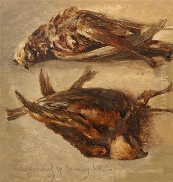 Jachtstilleven Met Twee Dode Vogels Oil Painting by Johannes Tavenraat