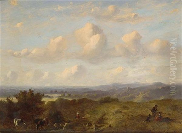 A Panoramic Landscape Near Cleve Oil Painting by Johannes Tavenraat