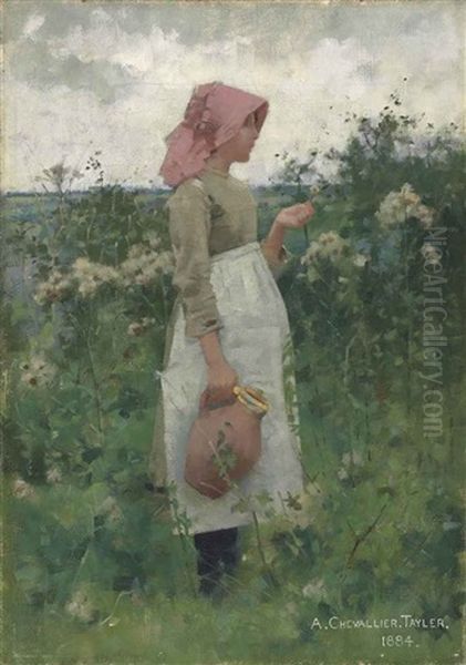 Going To The Well Oil Painting by Albert Chevallier Tayler