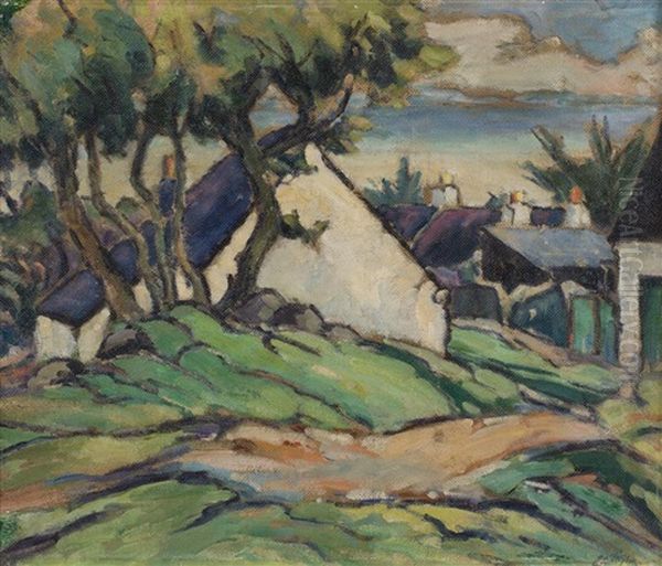 Cottages By The Coast Oil Painting by Ernest Archibald Taylor
