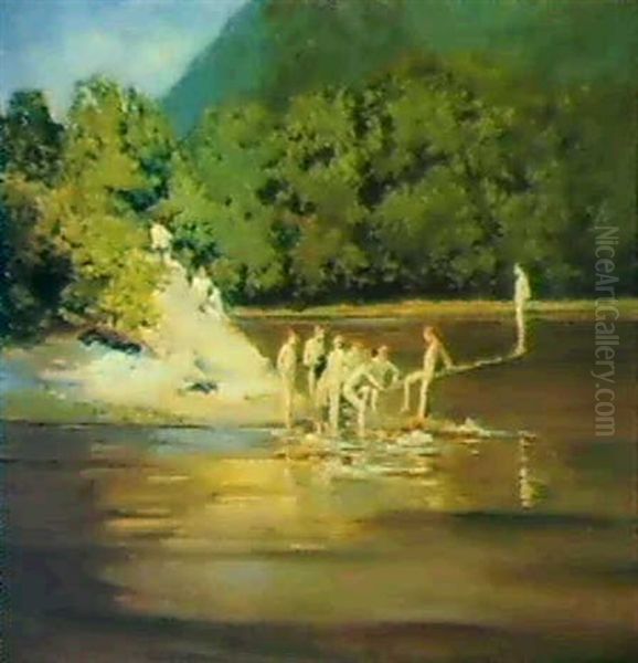 A Summer Day, Lake Solitude Oil Painting by Mary Smith Perkins Taylor