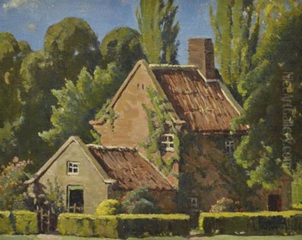 Captain Cook's Cottage Oil Painting by Robert Eagar Taylor-Ghee