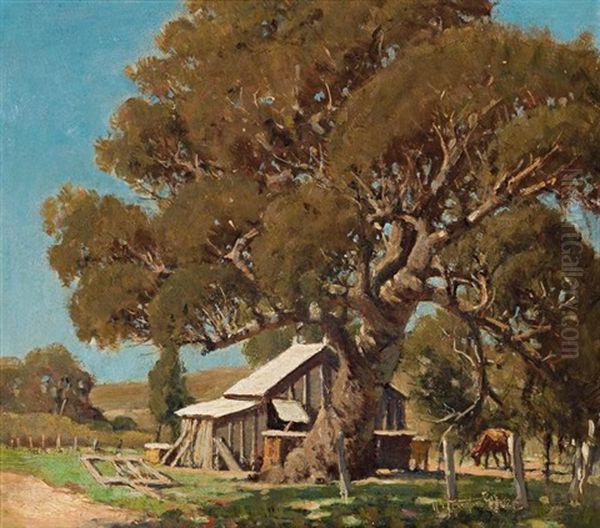 Landscape (recto), Sketch Of Landscape (verso) Oil Painting by Robert Eagar Taylor-Ghee