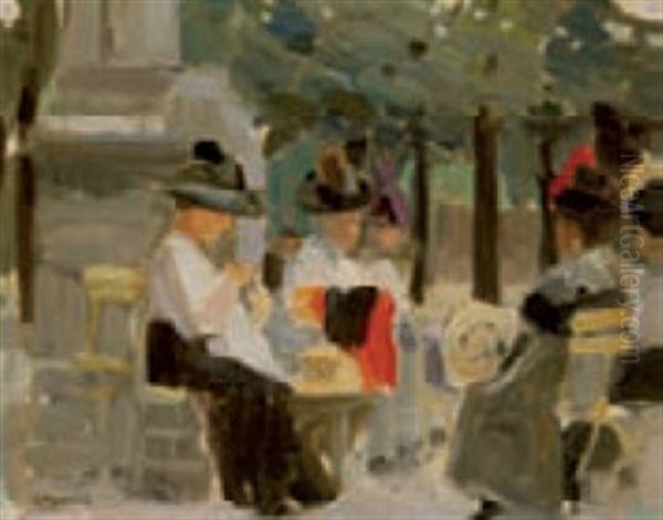 Conversation Au Parc Monceau Oil Painting by Karpo Tchirakhov