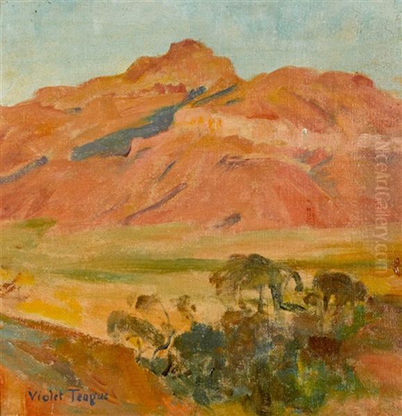 (central Australian Sunset) Oil Painting by Violet H. Evangeline Teague