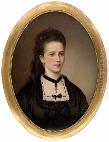 Bildnis Einer Dame (+ Bildnis Eines Herrn; 2 Works) Oil Painting by Karl Teibler