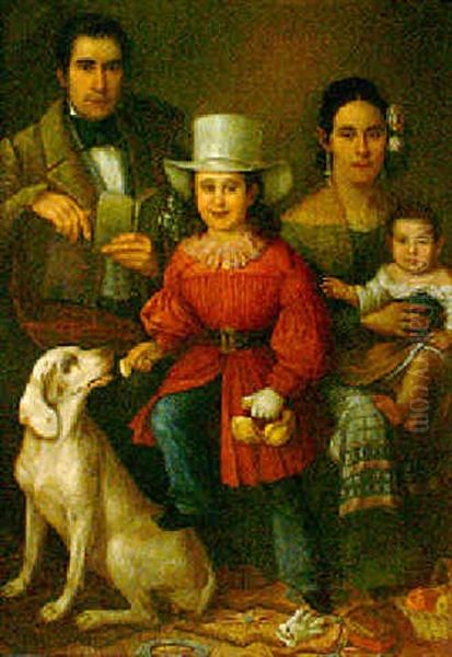 Familia De Tomas Nostares Reyes Oil Painting by Rafael Tejeo