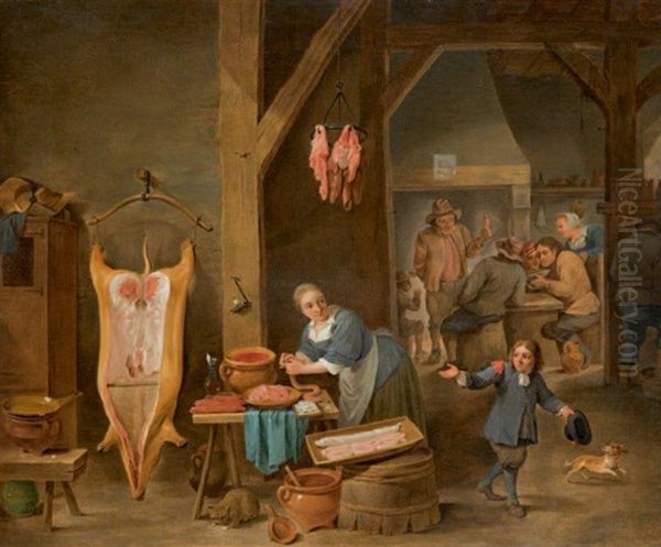 Interieur De Cuisine Oil Painting by David Teniers Iv