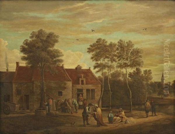 Vardshusscen Oil Painting by David The Elder Teniers