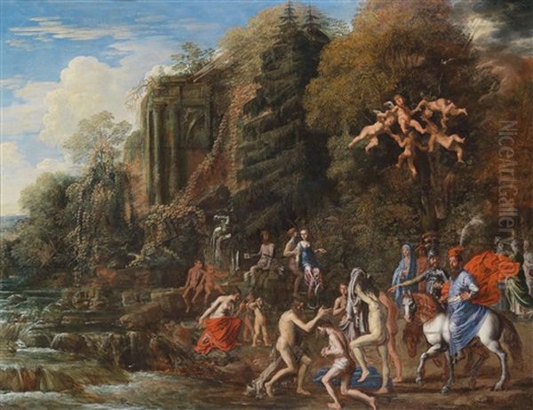 Die Taufe Christi Im Jordan Oil Painting by David The Elder Teniers