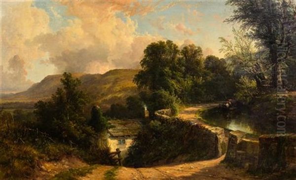 Old Waterway, North Wales Oil Painting by John F Tennant