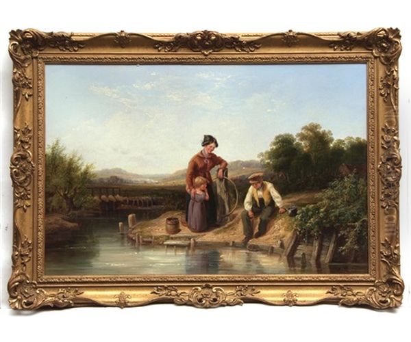 Fishing For Minnows Oil Painting by John F Tennant