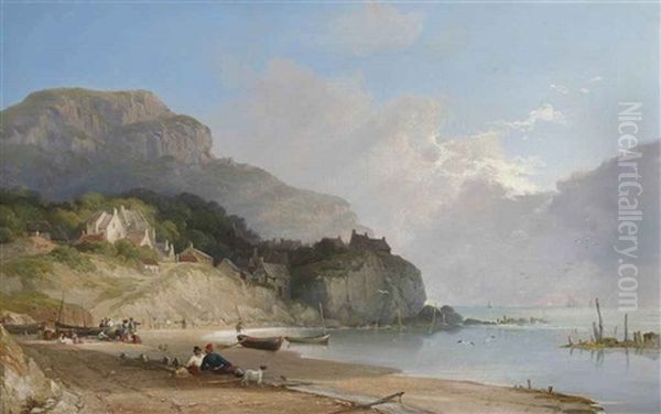 Waiting For The Catch Oil Painting by John F Tennant