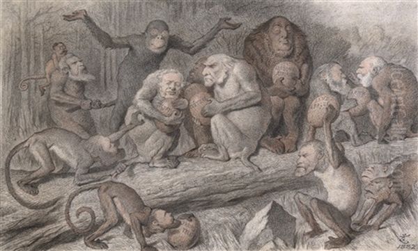 Nuts To Crack Oil Painting by John Tenniel