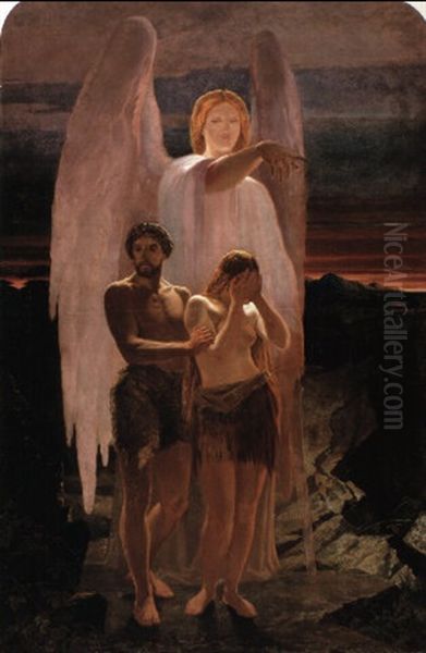 The Expulsion From Eden Oil Painting by John Tenniel