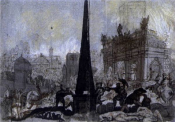 Monumentale Schlachtszene Oil Painting by Augustus Terwesten