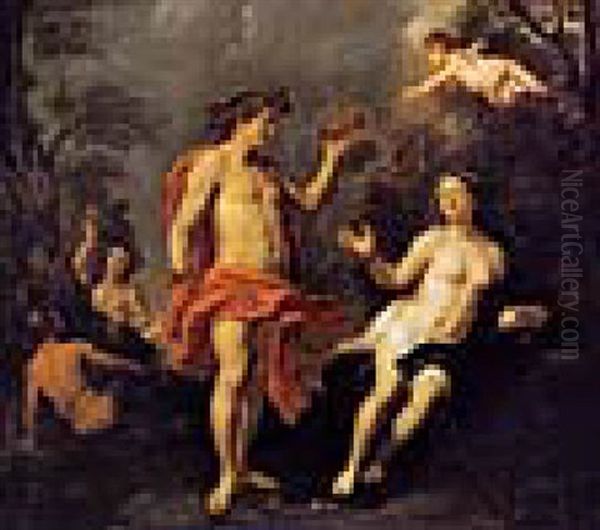 Bacchus Und Ariadne Oil Painting by Augustus Terwesten