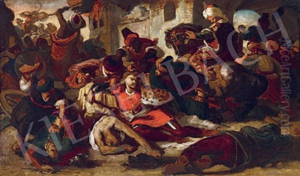 Capturing Of Nyary And Pekry, At Szolnok Oil Painting by Mor Than