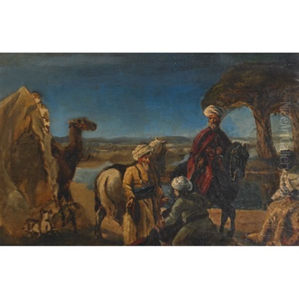 Oasis In The Sahara Oil Painting by Mor Than