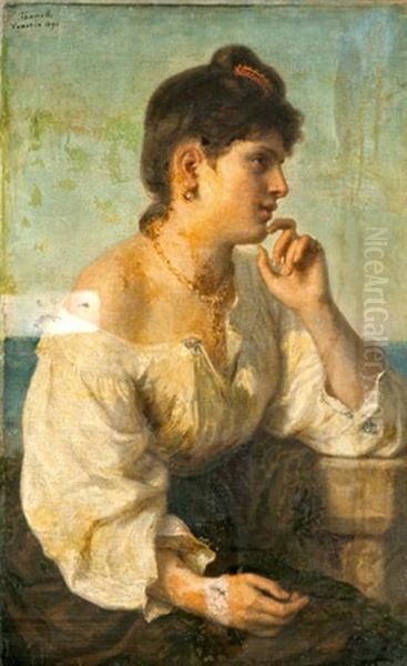 Olasz Lany Oil Painting by Mor Than