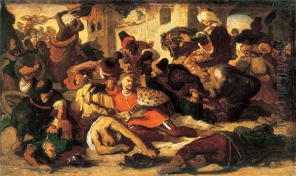 Nyary Es Pekry Elfogatasa (arresting Nyary And Pekry) Oil Painting by Mor Than