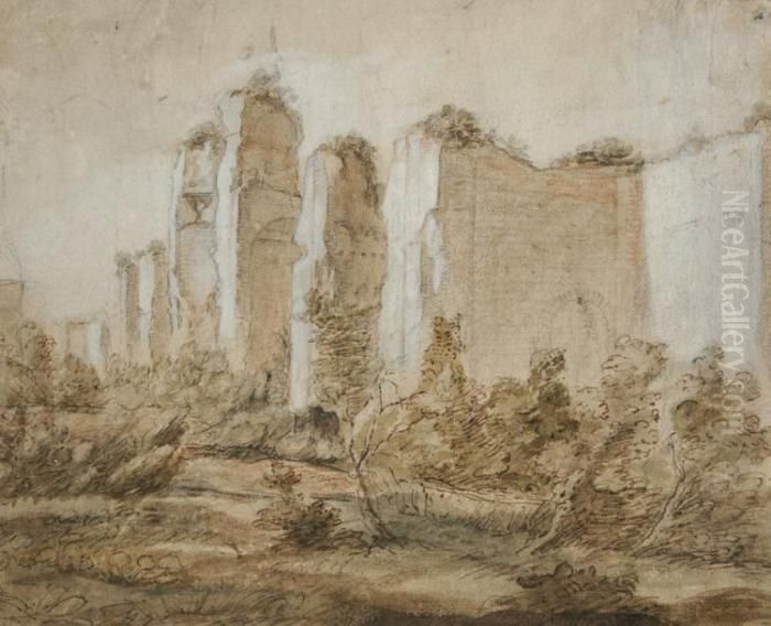 Ruines Romaines Dans Un Paysage Oil Painting by Bartholomeus Breenbergh