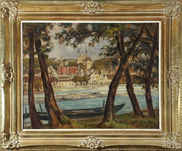 Blick Uber Die Isar Auf Bad Tolz Oil Painting by Paul Thiem