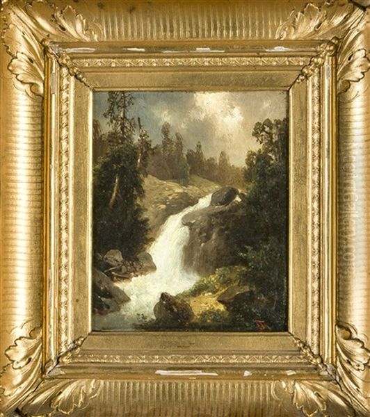 ''wasserfall'' Oil Painting by Josef Thoma the Younger