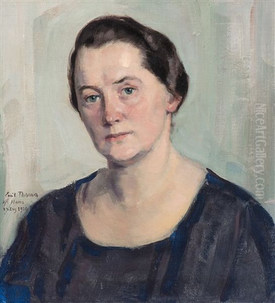 Damenbildnis Oil Painting by Emil Thoma