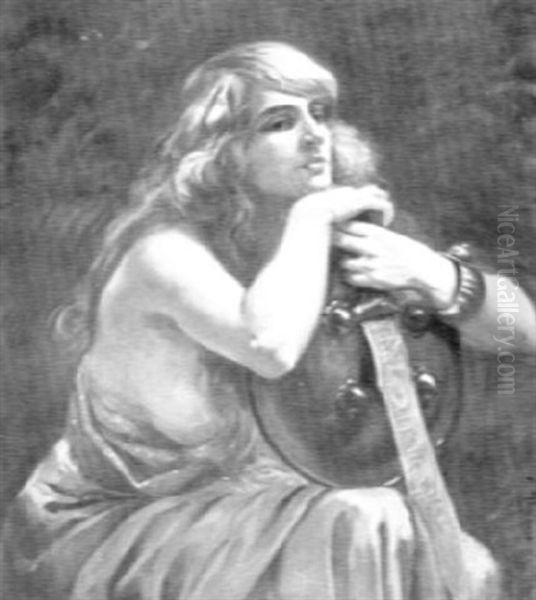 Frehja, Goddess Of Carnal Love Oil Painting by Adolphe Thomasse