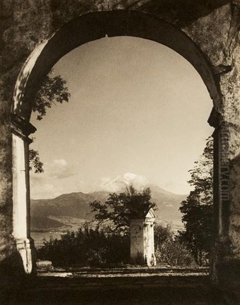 Popocatepetl, Mexico. Oil Painting by Hugo Brehme