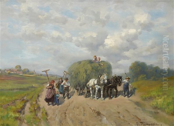 Hay Harvest Oil Painting by Desire Thomassin