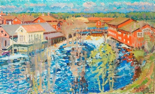 Ahlstrom Ironworks In Noormarkku Oil Painting by Verner Thome