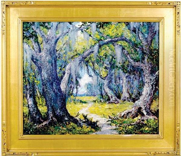 Through The Woods, Black River, South Carolina Oil Painting by Walter Whitcomb Thompson