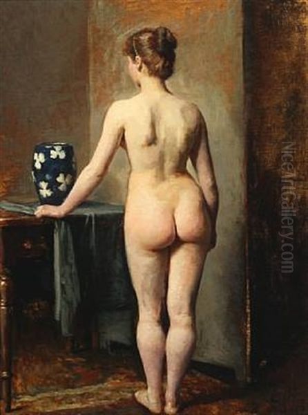 Study Of A Naked Woman Oil Painting by Carl Christian Frederik Jacob Thomsen