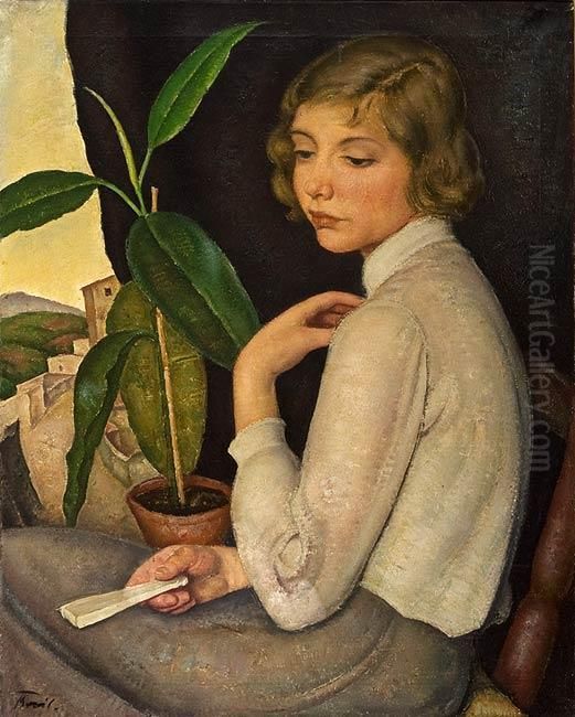 Bildnis Eines Madchens Oil Painting by Bruno Breil