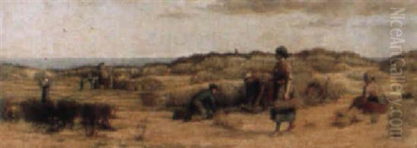 The Bent Pullers, Newburgh Oil Painting by John Leslie Thomson