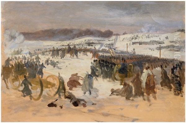 Schlacht Von Oeversee Oil Painting by Wilhelm Thoeny