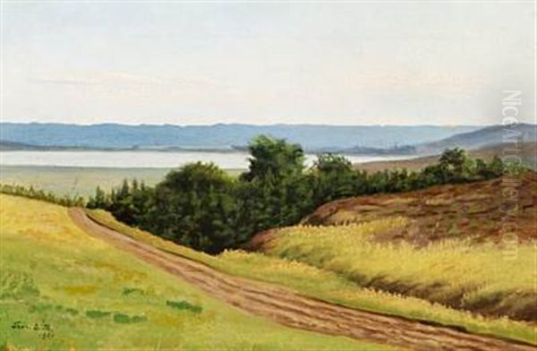 Danish Landscape, The Silkeborg Lakes Oil Painting by Benedikt Thorarinn Thorlakson