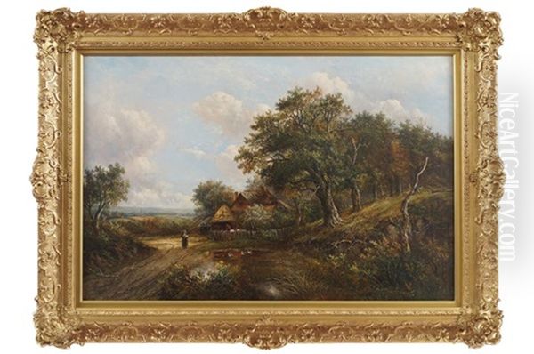 A Lady On A Path Oil Painting by Joseph Thors