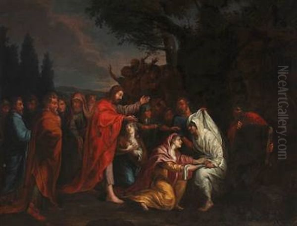The Raising Of Lazarus Oil Painting by Jens Thrane the Younger