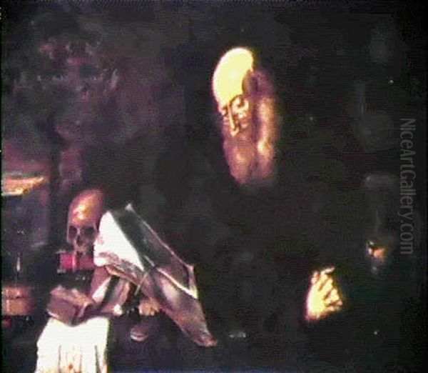 Eremit Med Forganglighetens Symboler Oil Painting by Christian von Thum the Elder