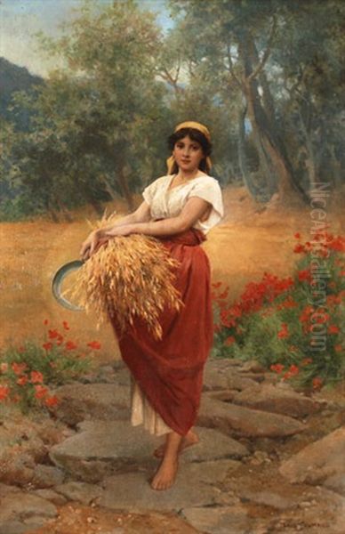 Die Ahrenleserin Ruth Oil Painting by Paul Thumann