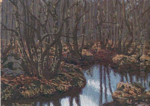 Aftonstamning Oil Painting by Olof Thunman