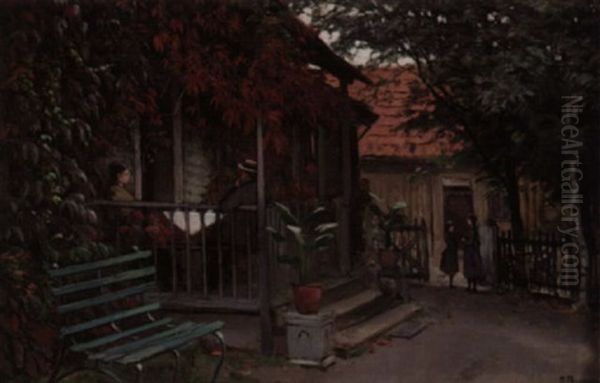 Eftermiddagskaffen Oil Painting by Peder Thurmann