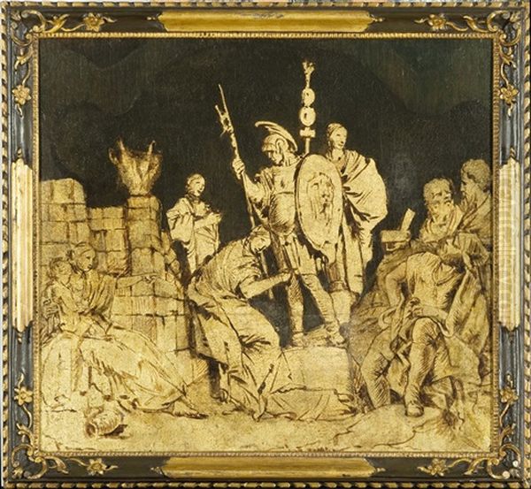 Szene Aus Der Romischen Geschichte (+ Opferszene; Pair) Oil Painting by Lorenzo Tiepolo