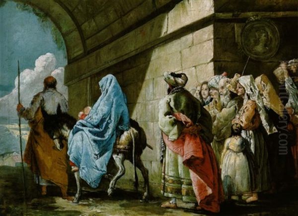 La Fuga In Egitto Oil Painting by Lorenzo Tiepolo