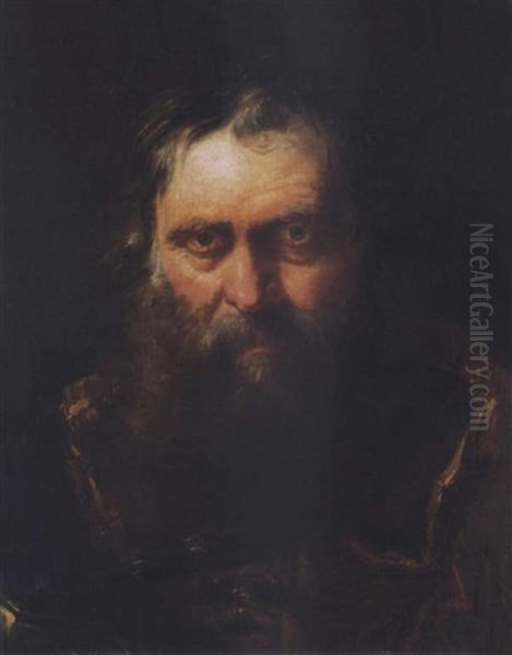 Head Of A Bearded Man Oil Painting by Lorenzo Tiepolo