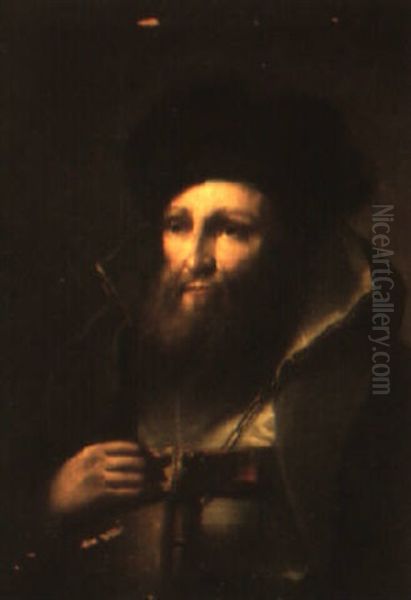 A Man In Turkish Dress Oil Painting by Lorenzo Tiepolo