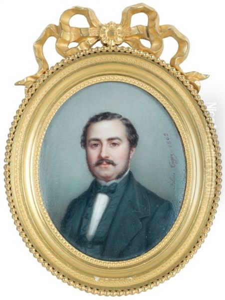 Portrait D'homme Au Noeud Papillon Oil Painting by Felicie Tiger